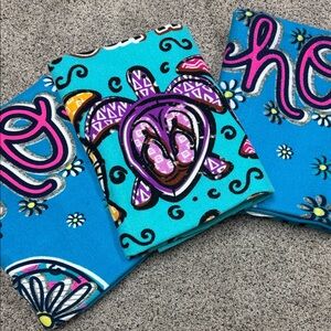 Colorful Print Beach Towels - 3 pack